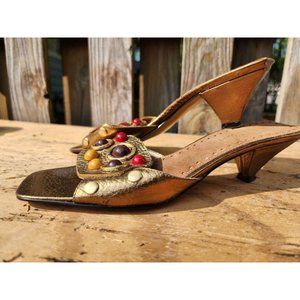 Enzo Angiolini Gold Slides - Size 6M